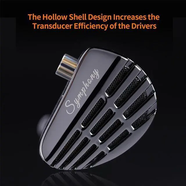 Alt view image 7 of 7 - KZ Symphony Hybrid IEM Earbud, KZ New Planar Diver+ Superlinear Dynamic Driver in-Ear HiFi Headphone,Wide Soundstage Earphone (Black, Without mic)