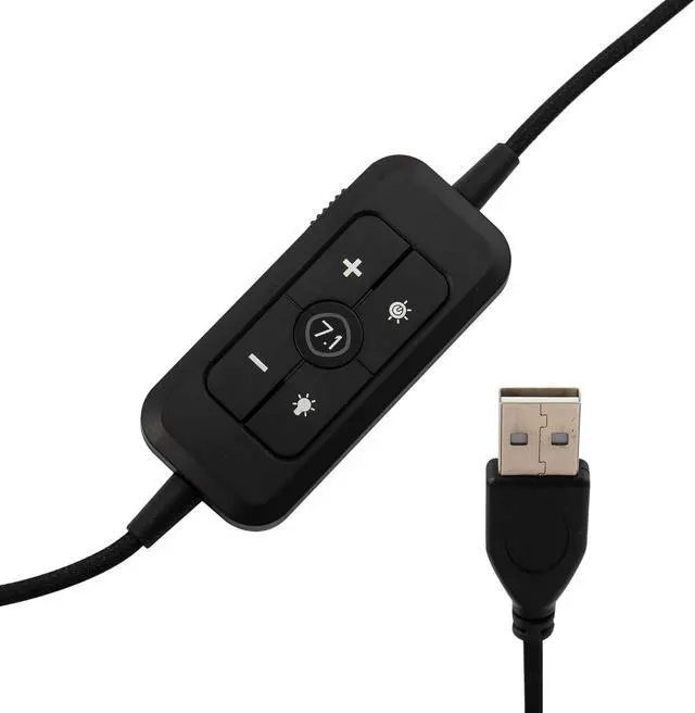 Alt view image 3 of 7 - RadioShack Gaming 7.1 USB Headphones  Immersive Surround Sound, 50mm Drivers, 20Hz-20kHz Frequency Range, 32 Impedance, Black & Red Design for Gamers