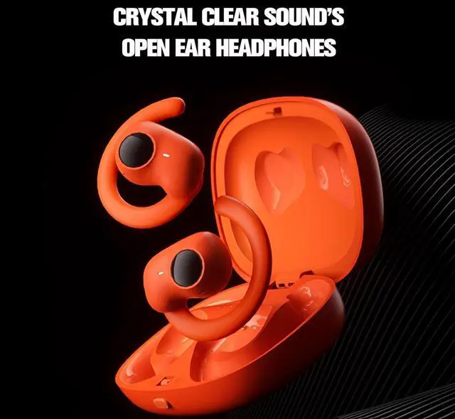 Alt view image 2 of 7 - Earless Out of Ear Headphones Bluetooth Outer Open Ear Wireless Headphones Outside The Ear Open Ear Buds Earbuds Wireless Ear Hanging Bluetooth Headset Bone Air Conduction Earbuds Black