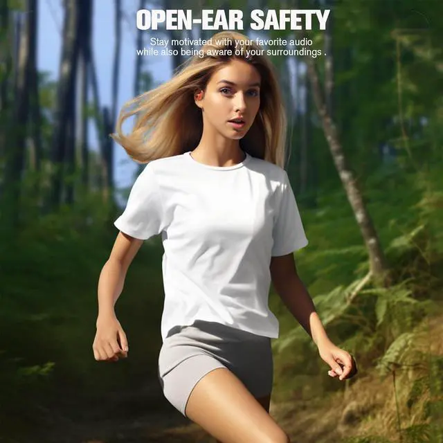Alt view image 3 of 7 - Earless Out of Ear Headphones Bluetooth Outer Open Ear Wireless Headphones Outside The Ear Open Ear Buds Earbuds Wireless Ear Hanging Bluetooth Headset Bone Air Conduction Earbuds Black