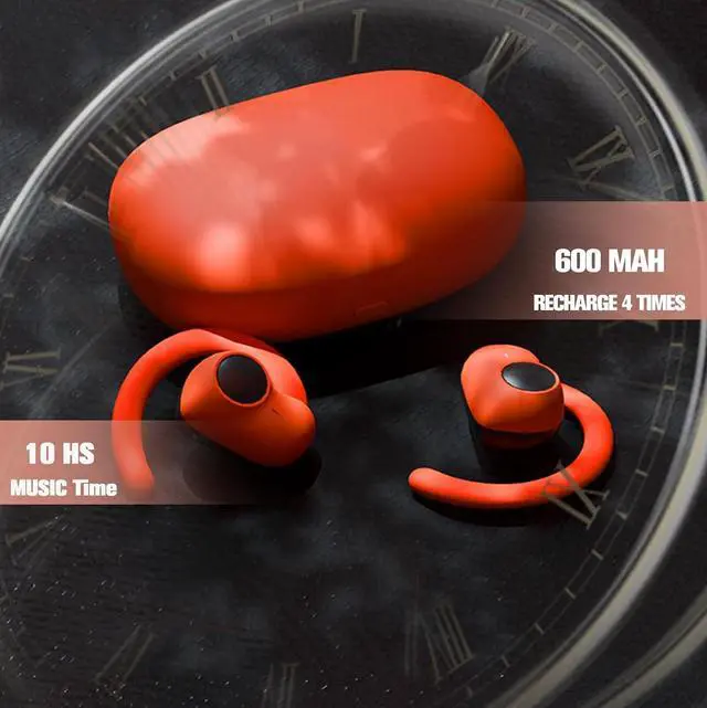 Alt view image 5 of 7 - Earless Out of Ear Headphones Bluetooth Outer Open Ear Wireless Headphones Outside The Ear Open Ear Buds Earbuds Wireless Ear Hanging Bluetooth Headset Bone Air Conduction Earbuds Black