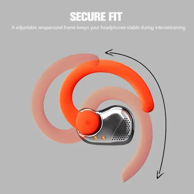 Alt view image 4 of 7 - Earless Out of Ear Headphones Bluetooth Outer Open Ear Wireless Headphones Outside The Ear Open Ear Buds Earbuds Wireless Ear Hanging Bluetooth Headset Bone Air Conduction Earbuds Black