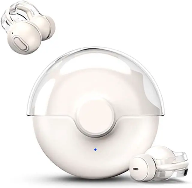 Main image of Open Ear Headphones Wireless Bluetooth Clip on Earbuds with Microphone IPX5 Waterproof Workout Earbuds 56-Hrs Playtime & 14MM Premium Sound Wireless Earphones for Small Ears (Snow White)