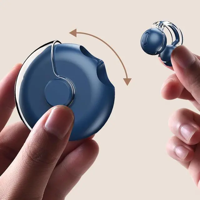 Alt view image 7 of 7 - Open Ear Headphones Wireless Bluetooth Clip on Earbuds with Microphone IPX5 Waterproof Workout Earbuds 56-Hrs Playtime & 14MM Premium Sound Wireless Earphones for Small Ears (Snow White)