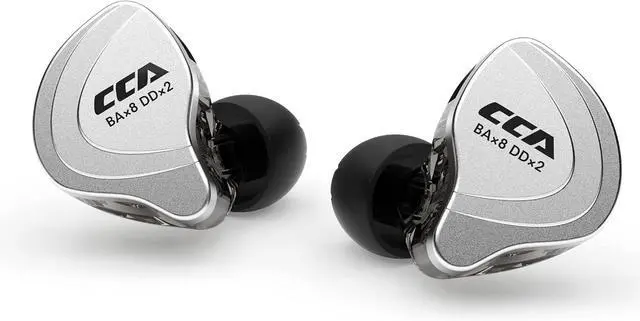 Main image of CCA C10 Wired Headphone, 4BA+1DD Hybrid HiFi in Ear Earbuds Monitor, Sports Stereo Noise Cancelling IEM Headphone with Detachable Cable for Singers (No Microphone, Matte Black)