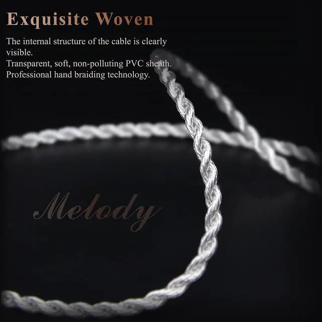 Alt view image 5 of 7 - 6N OFC Silver Plated IEM Cable for Sennheiser IE200 IE300 IE600 IE900 4.4mm Balanced Hi-Fi Earphone Audio Upgrade Cable (3.5mm Plug)