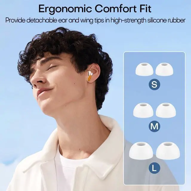Alt view image 2 of 7 - Wireless Bluetooth 5.3 Earbuds Active Noise Canceling Glow Headphones 2.4G Metal Outdoor Wireless Earbuds, 13mm Drivers for Deep Bass, 1H Fast Charging, 5H Play, Fit for Daily, Travel & Sports(Orange)