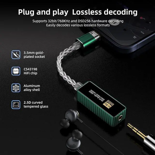Alt view image 4 of 7 - Headphone Amplifier,USB C to 3.5mm Amp Headphone Adapter Portable Amplifier, Male to Female 3.5mm Audio Cable for Pixel iPhone 15 Samsung Galaxy iPad Pro MacBook Switch