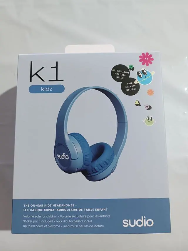 Alt view image 3 of 7 - Sudio K1 Kids Wireless Headphones - Safe Volume Limit, Lightweight, Adjustable Fit, Bluetooth 5.0, Long Battery Life, Ideal for Children - Comfortable Over-Ear Design. (Blue)