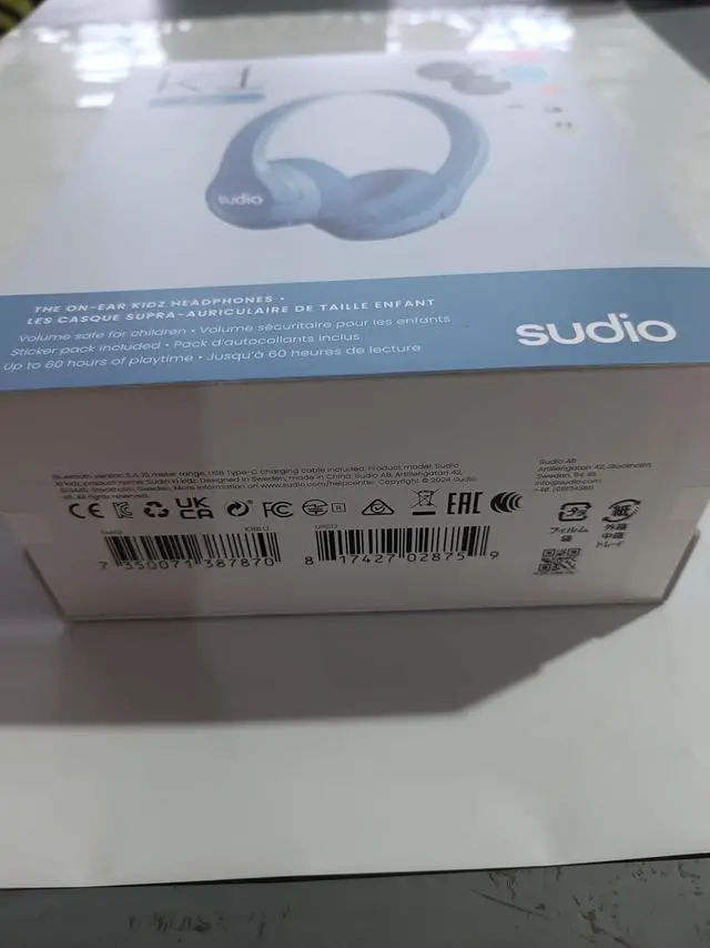 Alt view image 7 of 7 - Sudio K1 Kids Wireless Headphones - Safe Volume Limit, Lightweight, Adjustable Fit, Bluetooth 5.0, Long Battery Life, Ideal for Children - Comfortable Over-Ear Design. (Blue)