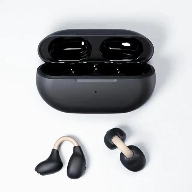 Main image of Clip on Earbuds Open Earbuds Wireless Earphones Wireless Bluetooth 5.3 Clip on Headphones Sports Earphones Open Ear Headphones Built-In Microphone With Charging Case Ipx5 Waterproof coffee-black