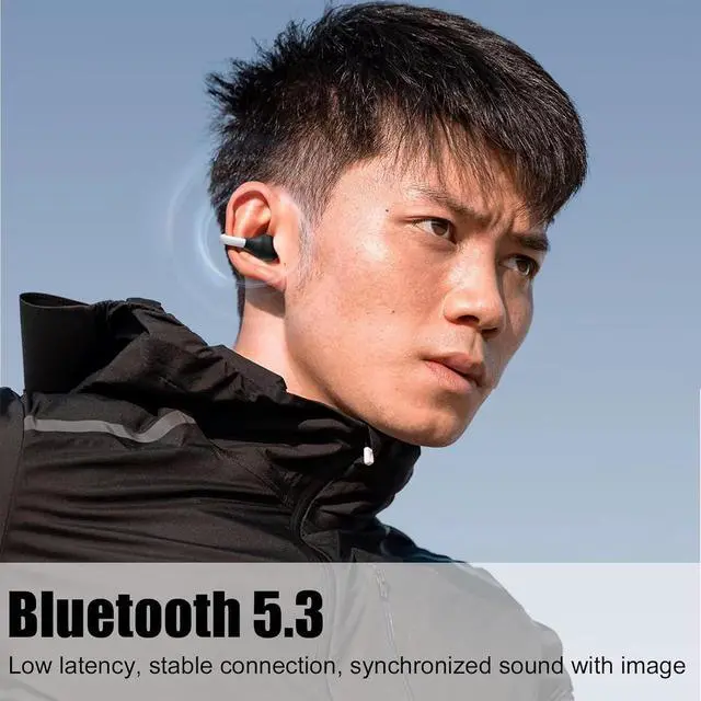 Alt view image 5 of 7 - Clip on Earbuds Open Earbuds Wireless Earphones Wireless Bluetooth 5.3 Clip on Headphones Sports Earphones Open Ear Headphones Built-In Microphone With Charging Case Ipx5 Waterproof coffee-black
