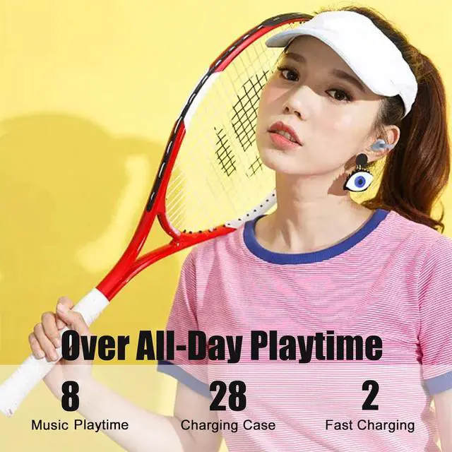 Alt view image 6 of 7 - Clip on Earbuds Open Earbuds Wireless Earphones Wireless Bluetooth 5.3 Clip on Headphones Sports Earphones Open Ear Headphones Built-In Microphone With Charging Case Ipx5 Waterproof coffee-black