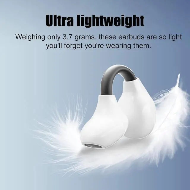 Alt view image 7 of 7 - Clip on Earbuds Open Earbuds Wireless Earphones Wireless Bluetooth 5.3 Clip on Headphones Sports Earphones Open Ear Headphones Built-In Microphone With Charging Case Ipx5 Waterproof coffee-black