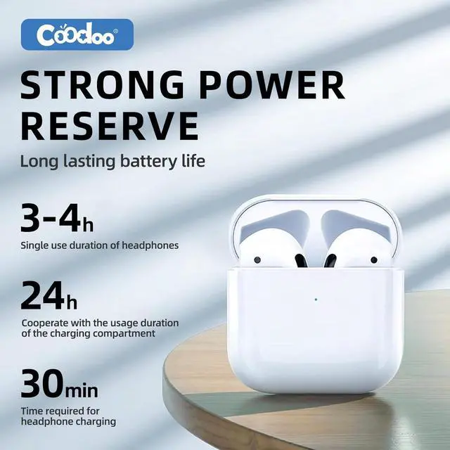 Alt view image 2 of 5 - Coodoo Bluetooth Headphones with up to 40 Hours Battery, Microphone for Call, Foldable and Comfortable, Android and iOS Compatible