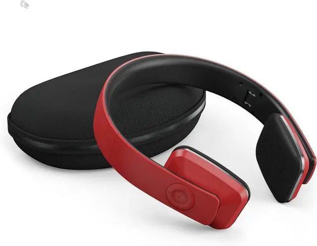 Main image of Wireless Bluetooth Headphones - Foldable Noise Cancelling Headphones with Adjustable Headband, Built-in Microphone with 8-10 Hours Battery Life, Hands-Free Calling - (Red)