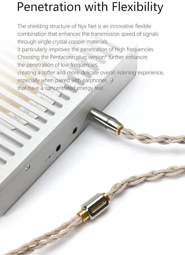 Alt view image 3 of 7 - DD ddHiFi BC130 Net (Nyx Net) High-Purity OCC Shielded Earphones Upgrade Cable with 4.4mm Standard Plug