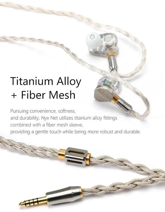 Alt view image 4 of 7 - DD ddHiFi BC130 Net (Nyx Net) High-Purity OCC Shielded Earphones Upgrade Cable with 4.4mm Standard Plug