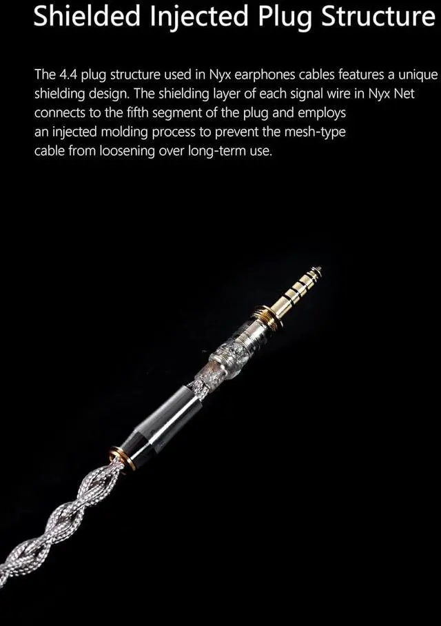 Alt view image 6 of 7 - DD ddHiFi BC130 Net (Nyx Net) High-Purity OCC Shielded Earphones Upgrade Cable with 4.4mm Standard Plug