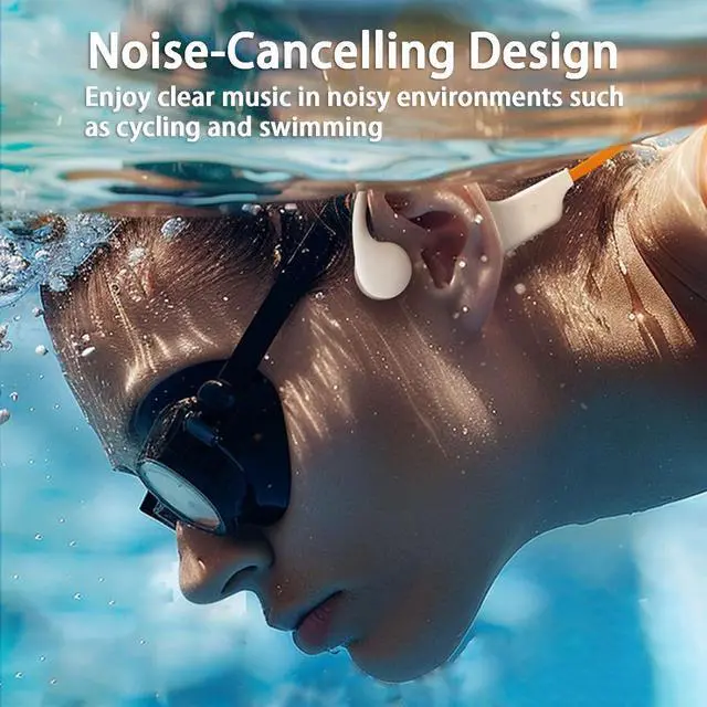 Alt view image 2 of 7 - Open Ear Headphones,Bone Conduction Headphones 5.3,Bone Conduction Earphones IPX8 Waterproof Built-in 32GB MP3,with Mic,8 Hours Battery Life Waterproof Headphones for Swimming,Hiking Black