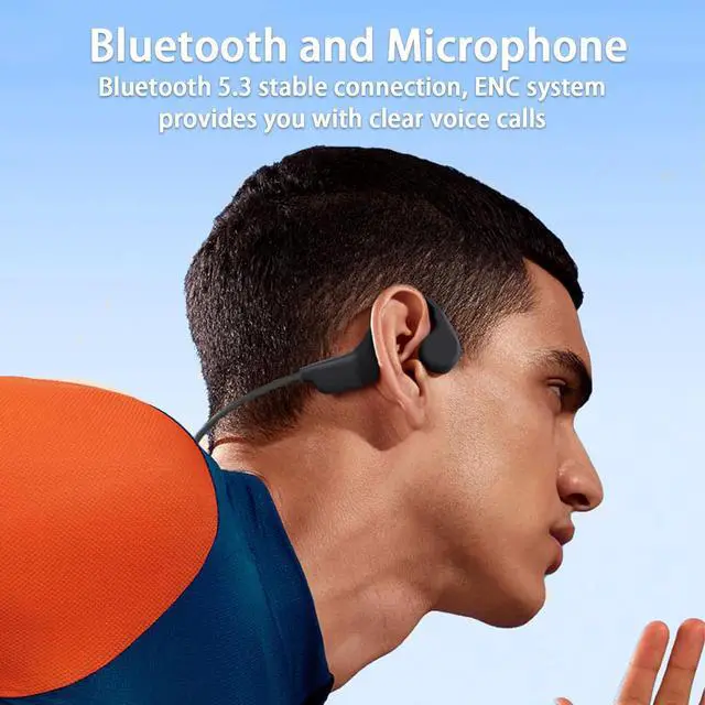 Alt view image 3 of 7 - Open Ear Headphones,Bone Conduction Headphones 5.3,Bone Conduction Earphones IPX8 Waterproof Built-in 32GB MP3,with Mic,8 Hours Battery Life Waterproof Headphones for Swimming,Hiking Black