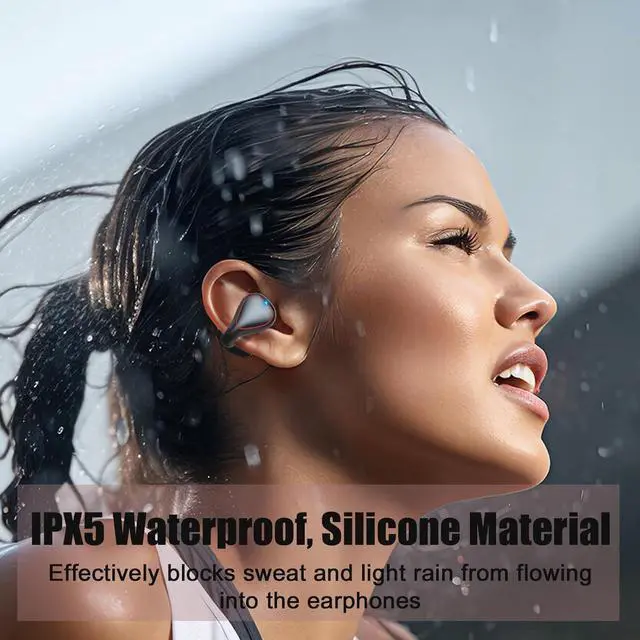 Alt view image 5 of 7 - Open Ear Earbuds, Clip On Earbuds Open Ear Headphones Bluetooth 5.3 Wireless Earbuds Built-in Microphone IPX5 Waterproof & Touch Control Wireless Headphones for Anywhere Sport Ear Buds Grey