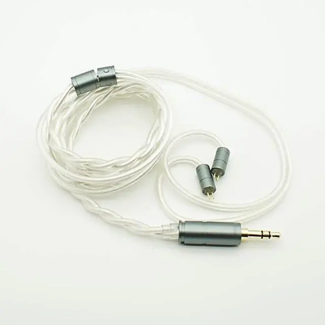 Alt view image 3 of 7 - Hisenior White Whale 2Pin 0.78mm 6 Shares OCC Silver-Plated HiFi in-Ear Earphone Cable, Audiophile IEM Earbud Replacement Cable, 4ft 1.2Meters Earphone Upgrade Cable (3.5mm Audio)
