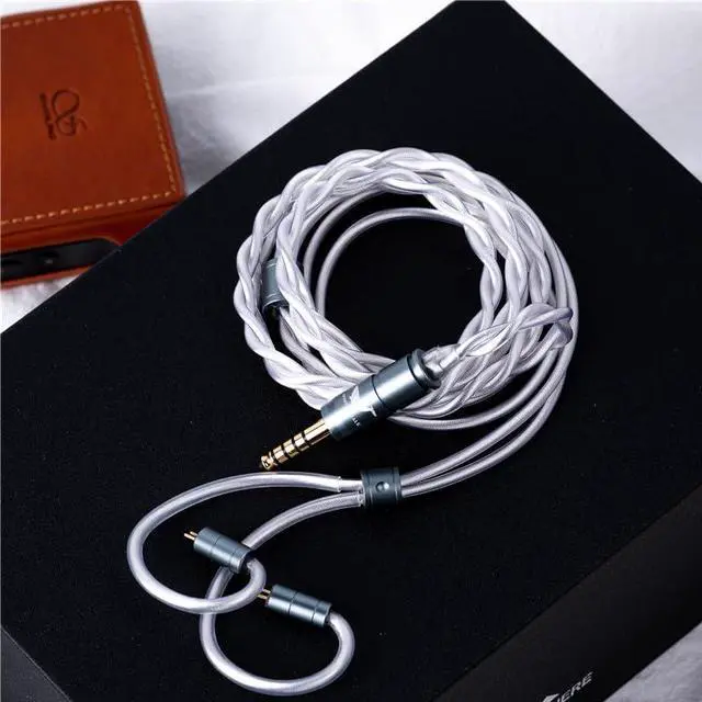 Alt view image 5 of 7 - Hisenior White Whale 2Pin 0.78mm 6 Shares OCC Silver-Plated HiFi in-Ear Earphone Cable, Audiophile IEM Earbud Replacement Cable, 4ft 1.2Meters Earphone Upgrade Cable (3.5mm Audio)