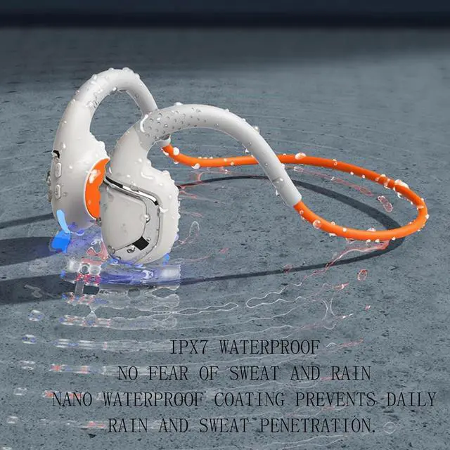 Alt view image 2 of 7 - Bone Conduction Headphones IPX7 Waterproof Open Ear Headphones Bone Conduction Bluetooth 5.3 Wireless Earphones Sport Earbuds with Mic Sweatproof Headset for Running,Cycling White