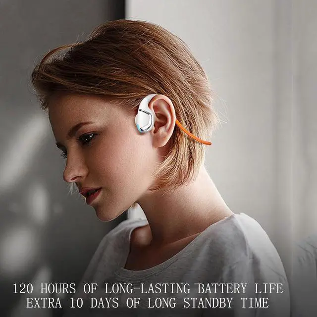 Alt view image 4 of 7 - Bone Conduction Headphones IPX7 Waterproof Open Ear Headphones Bone Conduction Bluetooth 5.3 Wireless Earphones Sport Earbuds with Mic Sweatproof Headset for Running,Cycling White