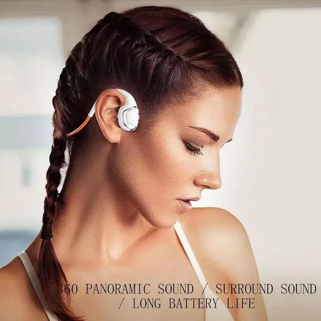 Alt view image 5 of 7 - Bone Conduction Headphones IPX7 Waterproof Open Ear Headphones Bone Conduction Bluetooth 5.3 Wireless Earphones Sport Earbuds with Mic Sweatproof Headset for Running,Cycling White