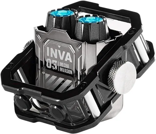 Main image of Mechanical Invasion INVA-S Mecha Wireless Bluetooth Headset, Jetpack Trendy Dazzle, Bluetooth 5.3, RGB Light Effect, in-Ear, for iOS or Android, for Running SportsSilver