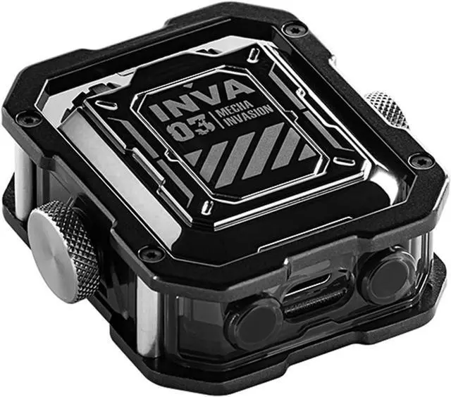 Alt view image 4 of 7 - Mechanical Invasion INVA-S Mecha Wireless Bluetooth Headset, Jetpack Trendy Dazzle, Bluetooth 5.3, RGB Light Effect, in-Ear, for iOS or Android, for Running SportsSilver