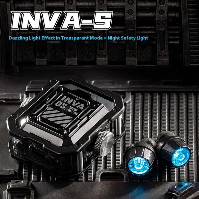 Alt view image 7 of 7 - Mechanical Invasion INVA-S Mecha Wireless Bluetooth Headset, Jetpack Trendy Dazzle, Bluetooth 5.3, RGB Light Effect, in-Ear, for iOS or Android, for Running SportsSilver