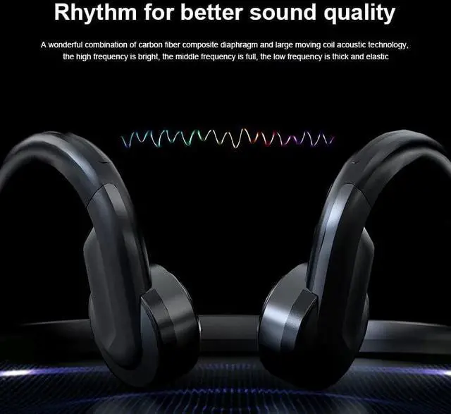 Alt view image 3 of 7 - New Bone Conduction Headphones with Microphone Stereo Open-Ear Sport Headphone with Noise Reduction Microphone
