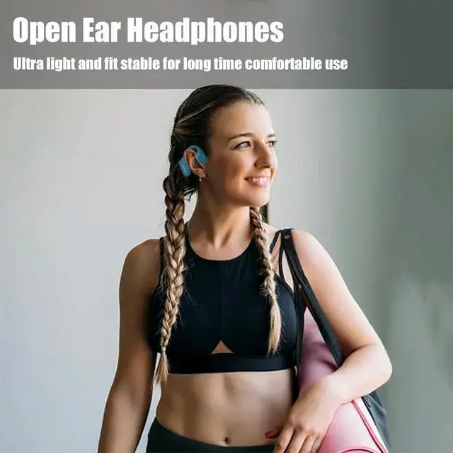 Alt view image 3 of 7 - Bone Conduction Headphones Swimming Headphones Bone Conduction Earbuds 5.3 Bluetooth Bone Conduction Headphones With Mic Open Ear Headphone Ipx8 Waterproof 8G Memory Open Ear Headset for Swimming Red