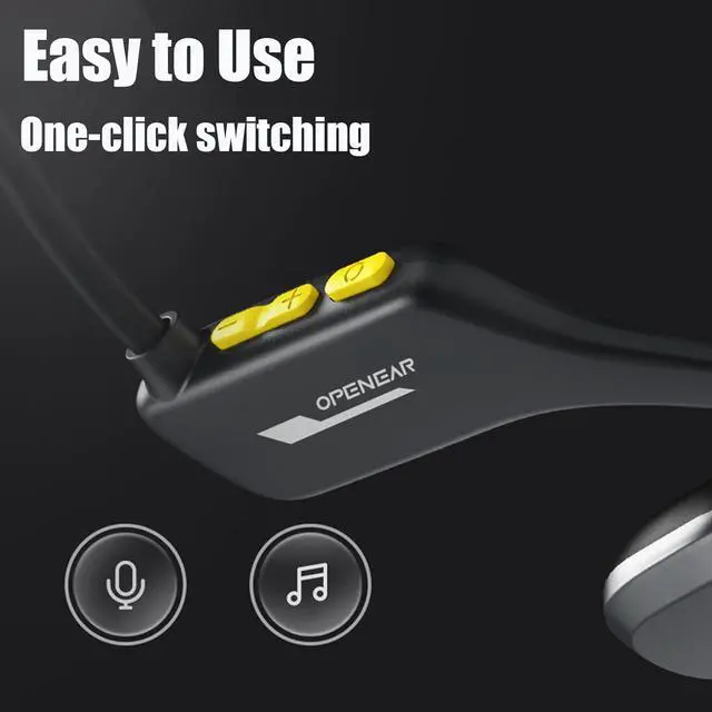 Alt view image 4 of 7 - Bone Conduction Headphones Swimming Headphones Bone Conduction Earbuds 5.3 Bluetooth Bone Conduction Headphones With Mic Open Ear Headphone Ipx8 Waterproof 8G Memory Open Ear Headset for Swimming Red