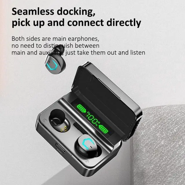 Alt view image 3 of 7 - Wireless Bluetooth Headphones Immersive 5.3 HiFi Stereo Earphones  Touch Controls, LED Power Screen, Wireless Charging, and Long Battery Life  Ideal for Outdoor Sport Business Workouts & Running