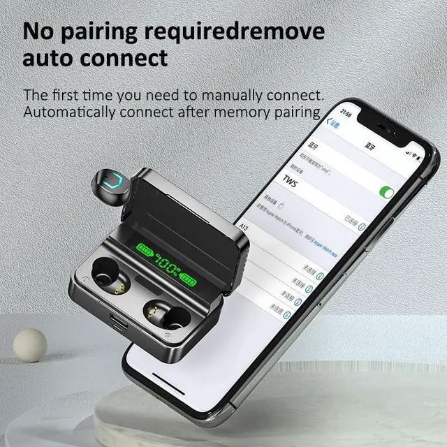 Alt view image 4 of 7 - Wireless Bluetooth Headphones Immersive 5.3 HiFi Stereo Earphones  Touch Controls, LED Power Screen, Wireless Charging, and Long Battery Life  Ideal for Outdoor Sport Business Workouts & Running