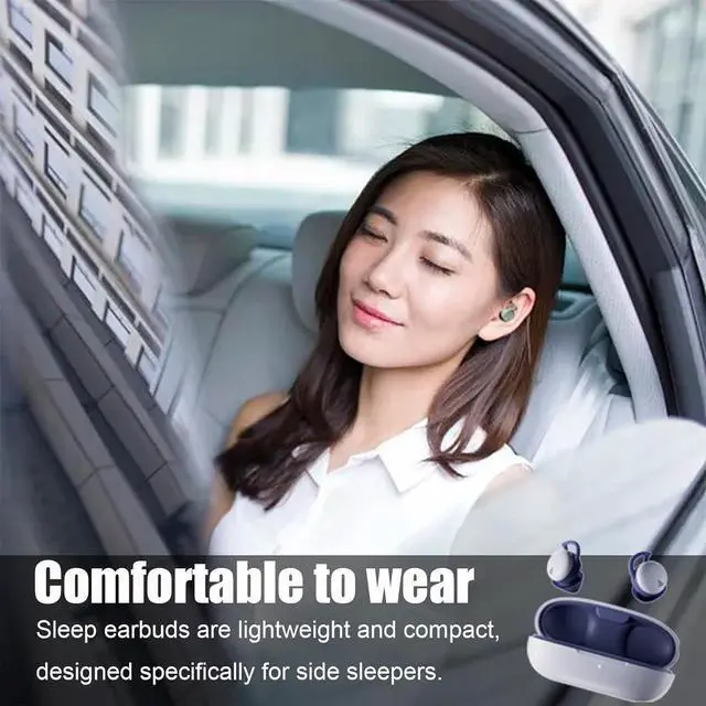Alt view image 5 of 7 - Sleep Headphones Sleep Earbuds Sleep Headphones Wireless Bluetooth 5.3 Invisible Earbuds Sleeping Headphones Sleeping Earbuds Comfortable Noise Cancelling Earbuds Bluetooth 5.3 Grey, Gray