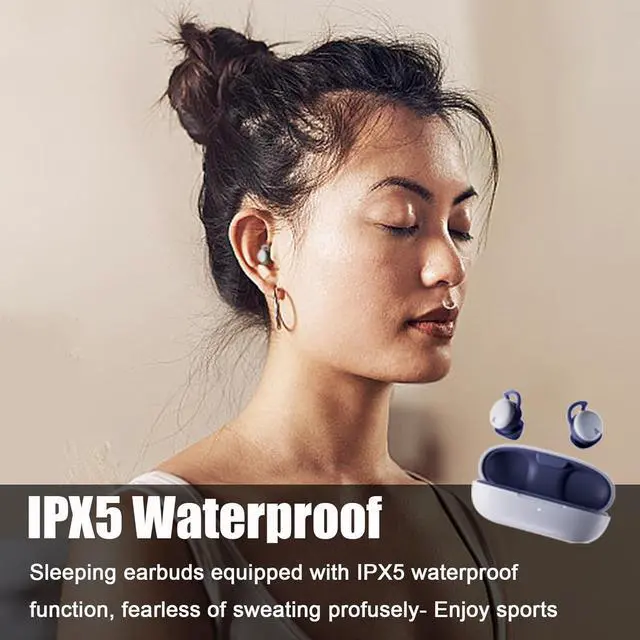 Alt view image 3 of 7 - Sleep Headphones Sleep Earbuds Sleep Headphones Wireless Bluetooth 5.3 Invisible Earbuds Sleeping Headphones Sleeping Earbuds Comfortable Noise Cancelling Earbuds Bluetooth 5.3 Grey, Gray
