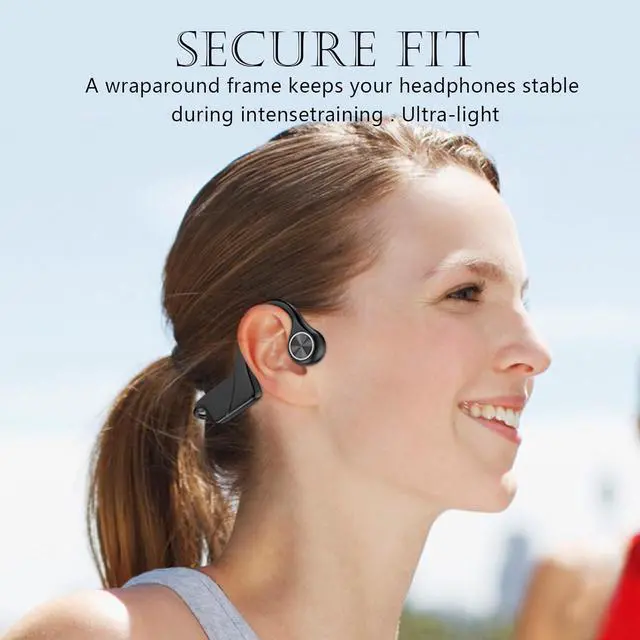 Alt view image 3 of 6 - Wireless Bluetooth Bone Conduction Conducting Headphones Headset with Memory Card Waterproof Bone Conduction Earbuds Earphones Wireless Bluetooth Open Ear Headphones Earbuds