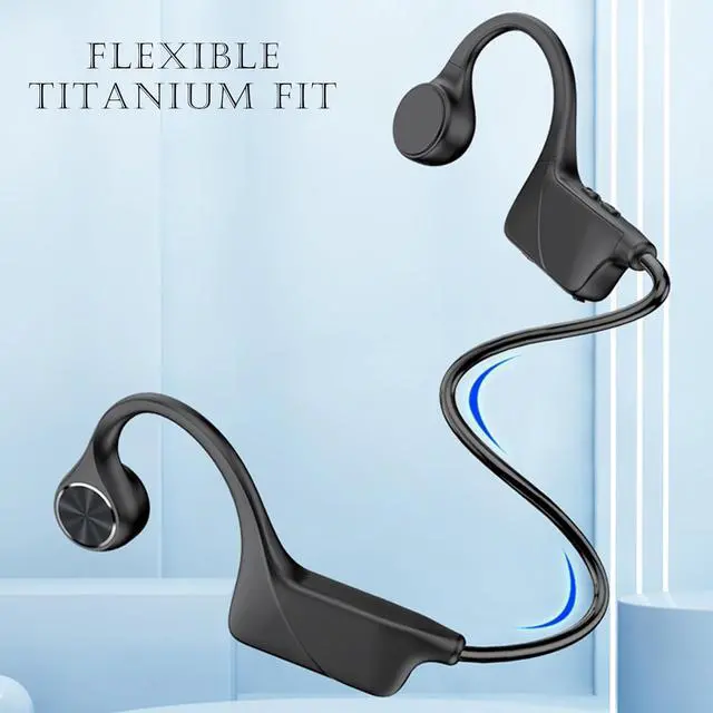 Alt view image 4 of 6 - Wireless Bluetooth Bone Conduction Conducting Headphones Headset with Memory Card Waterproof Bone Conduction Earbuds Earphones Wireless Bluetooth Open Ear Headphones Earbuds