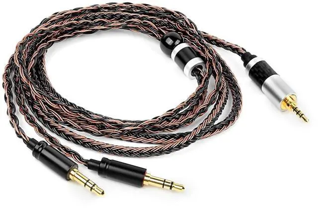Alt view image 4 of 6 - 2.5mm Balanced Headphone Cable Compatible with Hifiman Sundara, Arya, Ananda, HE4XX, HE560, HE400SE, HE-350, HE1000 / 5N OCC Silver Plated Braided Cable for WM1A, WM1Z, NW-ZX505 Music Player - 4feet