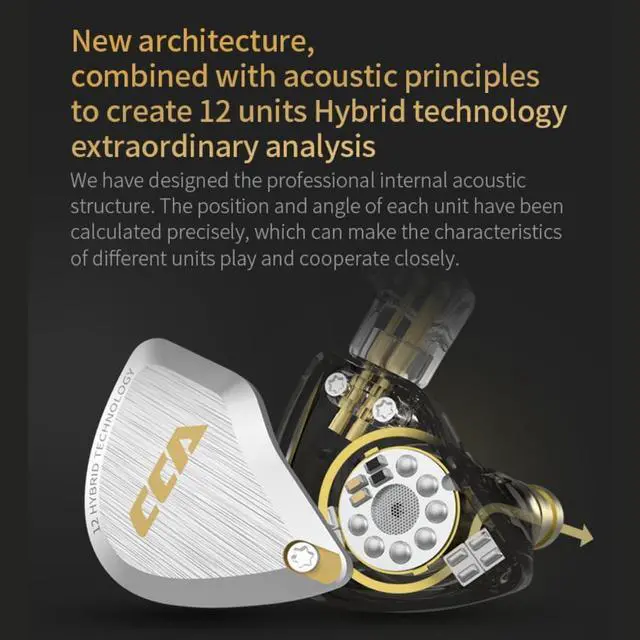 Alt view image 3 of 7 - KZ CCA C12 Earbuds with Microphone