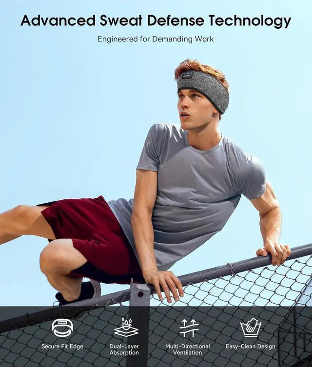 Alt view image 6 of 7 - MUSICOZY Bluetooth 5.4 Sleep Headphones Headband, Zipper Washable Eye Mask with HD Stereo Speakers + Wireless Sports Headband, 14H Playtime Music Headphones for Sleeping, Running, Travel, Meditation