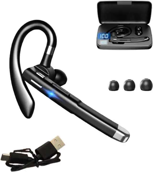 Main image of Descorative New Bluetooth Trucker Headset, Wireless Bluetooth 5.3 Earpiece for Cellphone, Bluetooths Headset Wireless, With Charging Case, Noise Reduction Design, With LED 500mah Charging Case (2)