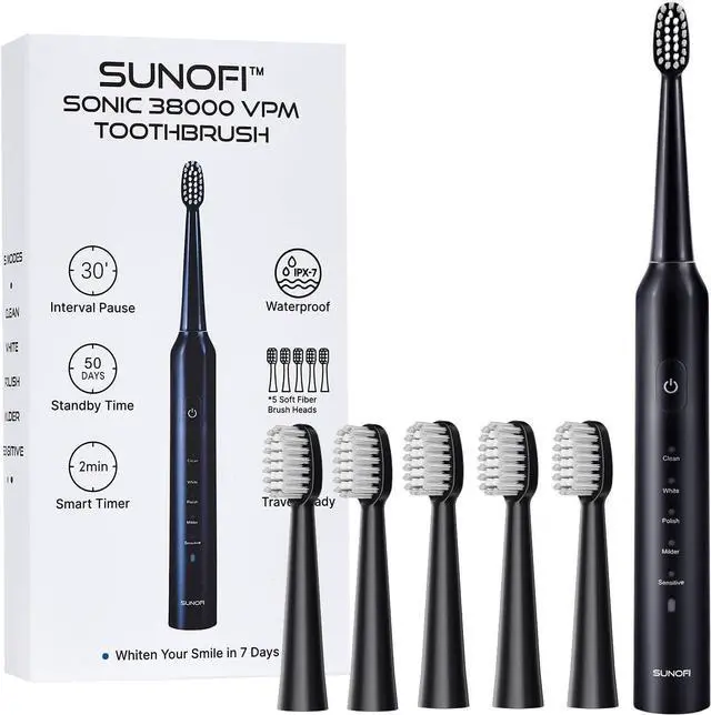 Alt view image 3 of 7 - Hybrid Active Noise Cancelling Headphones Black & Sonic Electric Toothbrush Set for Adults Black