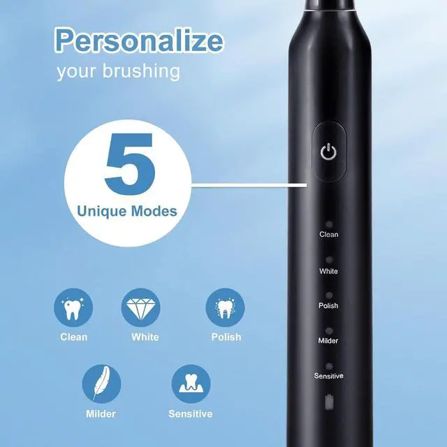 Alt view image 5 of 7 - Hybrid Active Noise Cancelling Headphones Black & Sonic Electric Toothbrush Set for Adults Black