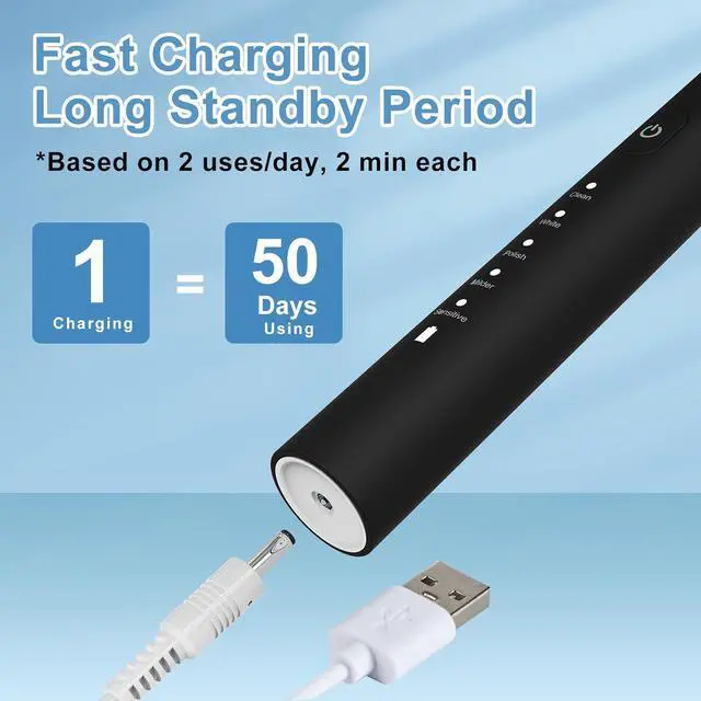 Alt view image 7 of 7 - Hybrid Active Noise Cancelling Headphones Black & Sonic Electric Toothbrush Set for Adults Black